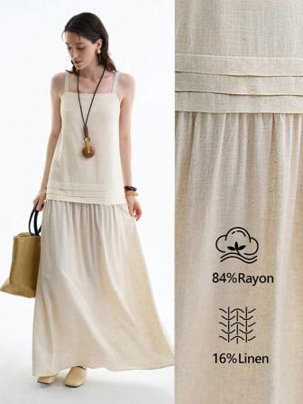 Aalyst Vestido casual de unicolor sin mangas para mujer, de verano