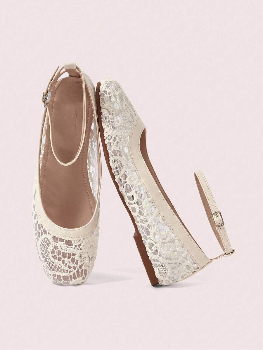 CUCCOO DOLLMOD Giày lười đế bằng vải lưới họa tiết da báo thoải mái mũi vuông trang trí nơ thời trang cho nữ - Màu be - Xem 1