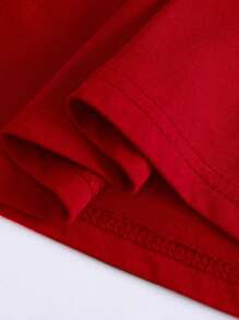 INAWLY Camiseta de manga corta de cuello redondo casual de uso diario con estampado de leopardo rojo y cereza - Rojo - Ver 4