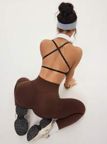 Women Solid Color High Waist Seamless Leggings For Chinese New Year