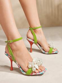 SHUZIA Tacones de aguja para señoras con decoración de conchas marinas - Multicolor - Ver 2