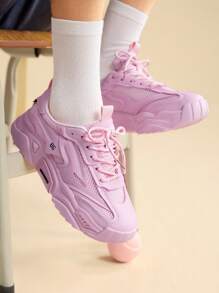 Vate Women's Fashionable Pink Casual Sneakers