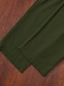 SHEIN 2 Stücke Set für Tween-Mädchen: Einfarbiges schulterfreies Kurzarm-T-Shirt und Hose, lässig