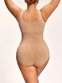 SHEIN Shape Bodys de talla grande de unicolor con cuello redondo y sin mangas, entallados