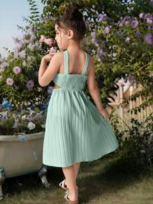 WESTFADE Young Robe-débardeur croisée à rayures tressées en 3D avec motif floral pour jeune fille en vacances, à la plage. Parfait pour les vacances, l'été et les voyages.