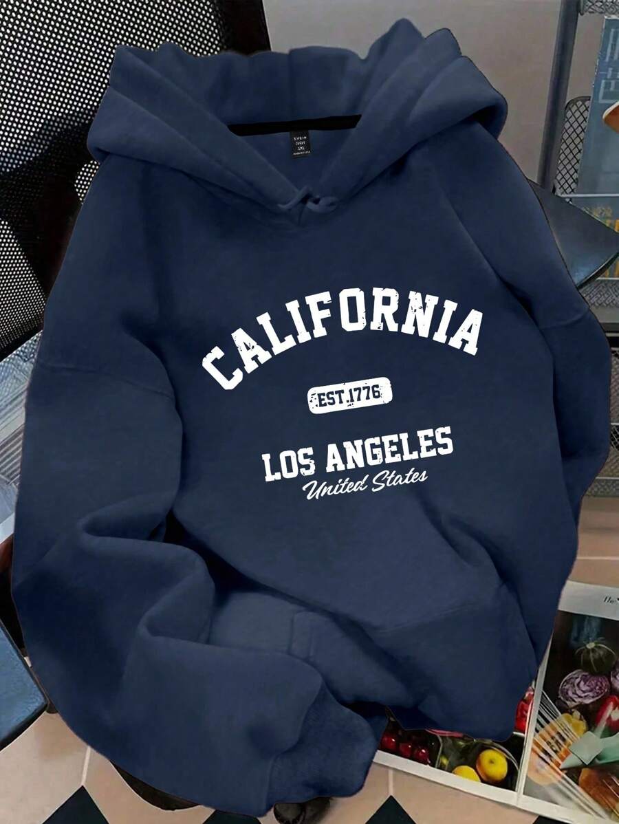 Flirla Plus Size Women's Casual Daily Letter Print Pullover Hoodie Casual Long Sleeve Graduation,Back To School,Graduation,Teacher,Back To School Fall Winter Autumn