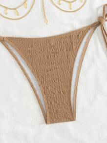 SHEIN Swim 女士纯色露背性感比基尼泳装套装