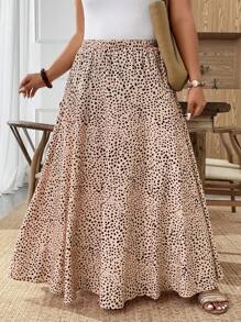 Weeklong Falda larga informal con estampado todo sobre para mujer de talla grande - Multicolor - Ver 5
