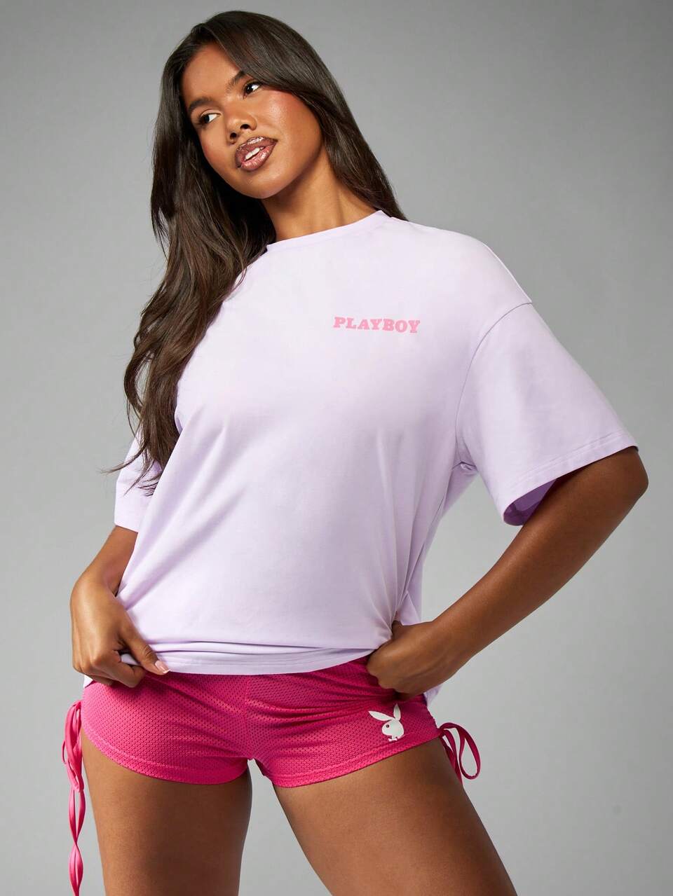 Missguided x Playboy Comfort Oversize Graphic Tee Short Sleeve