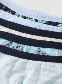 5pcs Young BoyCute Rabbit & Animal Print Boxer Briefs, Comfortable Soft Casual Underwear - Multicolor - View 13