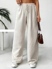 SHEIN EZwear Women's Linen Low Rise Pants