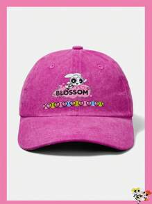 THE POWERPUFF GIRLS X SHEIN Cute Cartoon & Heart Print Adjustable Baseball Cap - Hot Pink - View 1