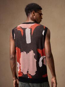 AKNOTIC Business Casual 男士迷彩针织无袖弹力修身休闲背心，适合夏季、度假、日常穿着、派对、情侣、礼物 - 黑色 - 查看 7