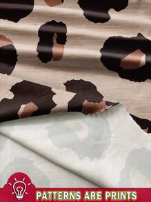 SHEIN LUNE 2pcs Set Women Textured Leopard Patchwork Mini Skirt For Summer Suitable For Going Out - Multicolor - View 3