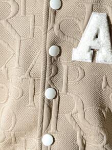 SHEIN Playful Pals Chaqueta casual de un solo botonadura y bolsillo para niño pequeño con diseño de bloques de color, bolsillos con botones metálicos, textura de pana tipo camisa, chaqueta casual y elegante para primavera, verano, otoño, escuela, casual, vacaciones, deportes, tallas de 6 meses a 3 años, ropa para niños, ropa de bebé, ropa exterior para niños pequeños, tops para niños pequeños