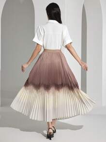 Heiryn Gonna plissettata in vita elastica con sfumature di colore, moda donna - Multicolore - Visualizzare 3