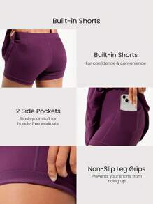 GLOWMODE FeatherFit™-Air Peekaboo Everyday Built-In Shorts Pocket Anti-Slip Dress Light Support Low Impact Yoga Studio Spring Dress Summer Quick Dry Moisture Wicking