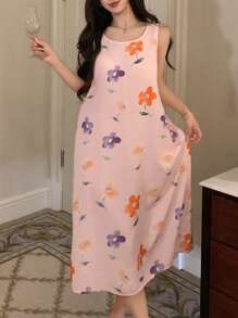 DAZY Camisón de mujer sin mangas con estampado floral