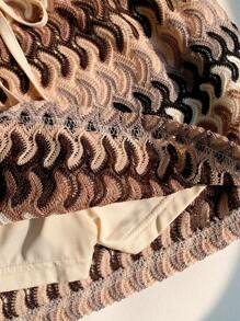 Comfortcana 大码休闲彩色条纹系带A字裙