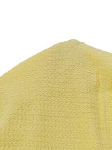 Chiquease Women's Plain Color Sexy Off Shoulder Texture Versatile Cropped T-Shirt - Yellow - View 5