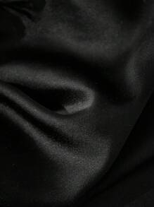 SHEIN Blusa elegante de talla grande para mujer con escote en V y manga corta, color negro - Negro - Ver 6