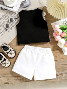 Baby Girl Summer Casual 3D Floral Decor Vest And Shorts Set Toddler Girl White Shorts Set Toddler Girl Summer Set Toddler Girl Two Piece Set Flower Girl Two Piece Set Toddler Girl Clothes Toddler Girl Clothes Summer Sets Toddler Girl White Two Piece Flower Two Piece Set Toddler Toddler Girl Two Piece Set With Flower White Short Set Toddler Girl