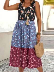 EMERY ROSE 大码拼色碎花休闲夏装 - 彩色 - 查看 4