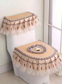 SHEIN 爱新马桶盖防尘罩布艺三件套马桶盖防尘马桶套