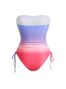 Swim Oasis Women Ombre One-Piece Swimsuit With Coverup Skirt For Summer Beach Vacation - Multicolor - View 7