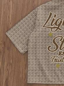 Manfinity Roghcode Men Street Casual Plaid & Slogan Graphic Shirt - Multicolor - View 3