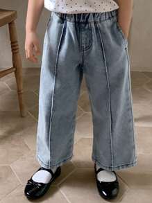 Dazy Kids 年轻女孩休闲宽松口袋牛仔裤 - 藍色 - 查看 2