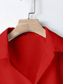 Franclia Fashionable High-End French Design Loose Batwing Sleeve Lapel Women Blouse