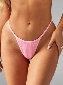 MISSGUIDED Braguitas de bikini con tanga tipo fiesta de playa, recorte alto brasileño estilo provocativo, traje de baño para verano, resort y festival, ropa para tomar el sol junto a la piscina