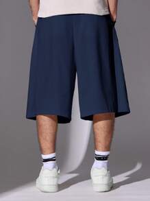 SUMWON Linen Look Wide Leg Pleated Culotte Shorts Summer Spring Casual Relaxed Cut Flowy Loose Fit Stylish Holiday Vacation Bermuda Walking