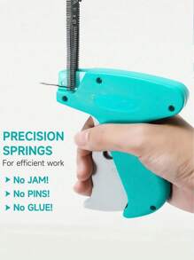 Professional Tagging Gun For Clothes - Quick No-Sew Fabric Fixer With 6 Fine Needles & 1000 Fasteners, Speedy Hemming Tool For Garments, Micro Stitchy Repair Kit (Sticky Sewing Alternative - Multicolor - View 2
