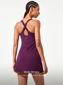 GLOWMODE FeatherFit™-Air Peekaboo Everyday Built-In Shorts Pocket Anti-Slip Dress Light Support Low Impact Yoga Studio Spring Dress Summer Quick Dry Moisture Wicking