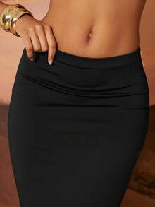 Hauture High Waist Maxi Skirt - Black - View 5