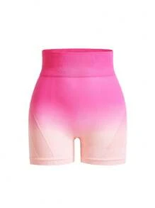 Easithlete Short deportivo con cintura alta, efecto ombre, sin costuras y elástico para mujer