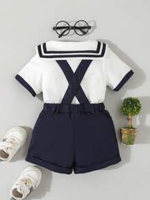 Souflis Souflis 1 件男婴可爱海龟和标语字母印花无袖连体衣