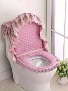 SHEIN 爱新马桶盖防尘罩布艺三件套马桶盖防尘马桶套