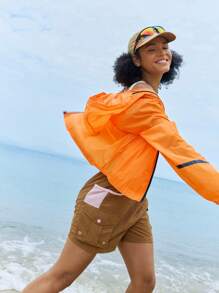 In My Nature Women's Casual Outdoor Sports Hooded Zip-Up Long Sleeve Protective Jacket Fall & Winter Outdoor Jacket - Orange - View 12