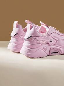 Vate Women's Fashionable Pink Casual Sneakers