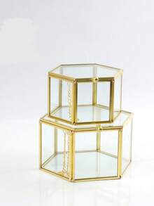 Cirelle 六角玻璃珠宝盒花屋首饰盒多肉钻戒花屋家居园艺植物花屋