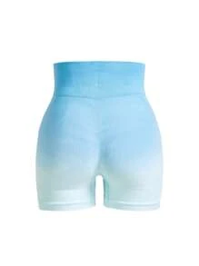 Easithlete Short deportivo con cintura alta, efecto ombre, sin costuras y elástico para mujer