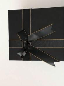 1pc Foldable Bowknot Ribbon Tied Lid Gift Box For Shoes And Clothes, Birthdays, Parties, Valentine's Day, Black Valentine's Day, Valentines Wedding, Birthday,Suplies,Decorations