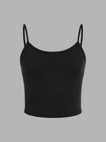SHEIN Girlism 青少年女孩 3 件套简约纯色吊带背心贴身套装 - 彩色 - 查看 9