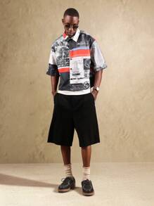 SUMWON Art Print Button Down Shirt Modern Renaissance Graphics Artistic Pattern All Over Print Short Sleeve Relaxed Casual Holiday Resort Leisure Style - Multicolor - View 6