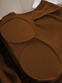 Comfortcana Square Neck Waist Ruched Padded Cami Bra Free Tank Top, Suitable For Summer, Built-In Bra - Brown - View 6