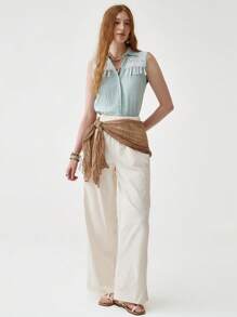 Florisole Conjunto Feminino de 2 Peças com Borlas de Algodão Boho - Multicolorido - Visão 6