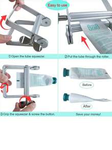 1 Pc Paint/Toothpaste Convenient Squeezer,Suitable For Squeezing Out Fast Running Colours And Toothpastes, The Labour Saving Paint/Toothpaste Squeezer Saves You Money By Avoiding Wastage(Squeezer Only (No Other Accessories)) - White - View 4